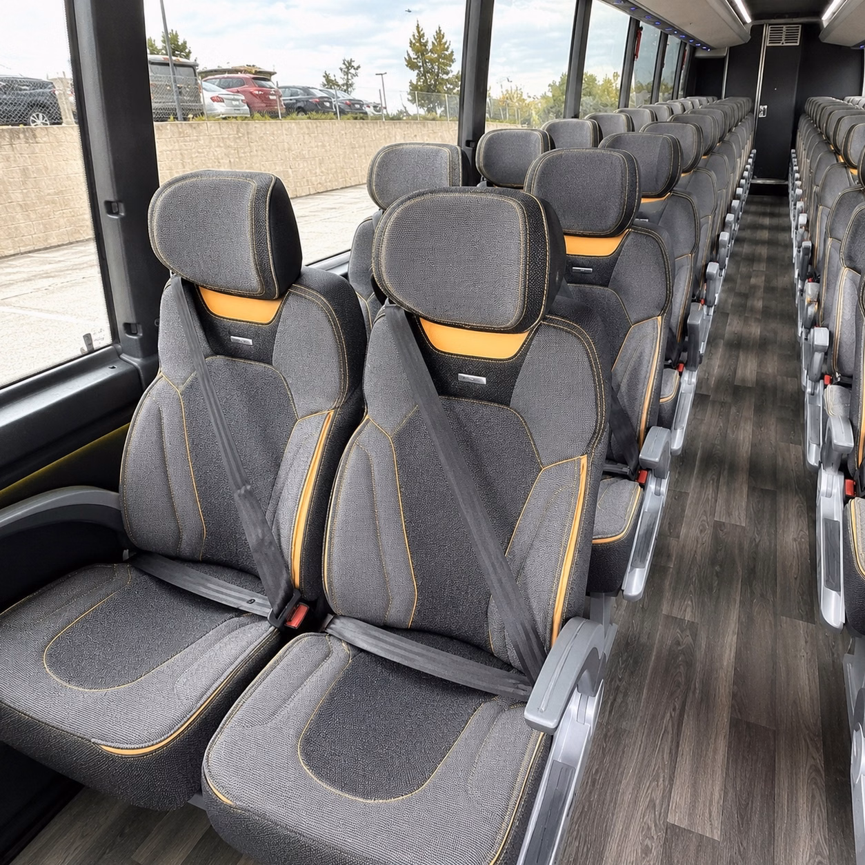 portland charter bus rental interior